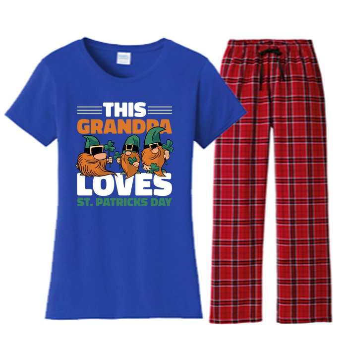 This Grandpa Loves St Patrick's Day Gift Women's Flannel Pajama Set