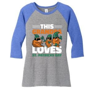 This Grandpa Loves St Patrick's Day Gift Women's Tri-Blend 3/4-Sleeve Raglan Shirt