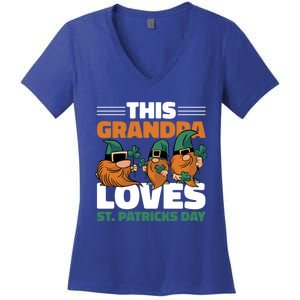 This Grandpa Loves St Patrick's Day Gift Women's V-Neck T-Shirt