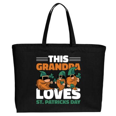 This Grandpa Loves St Patrick's Day Gift Cotton Canvas Jumbo Tote