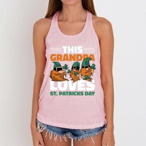 This Grandpa Loves St Patrick's Day Gift Women's Knotted Racerback Tank