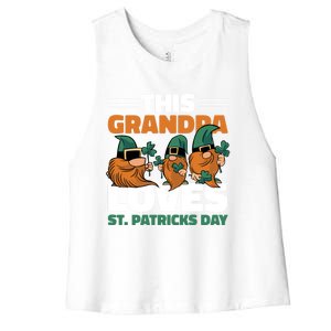 This Grandpa Loves St Patrick's Day Gift Women's Racerback Cropped Tank