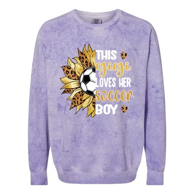 This Gigi Loves Her Soccer Boy Soccer Player Grandma Gigi Cool Gift Colorblast Crewneck Sweatshirt