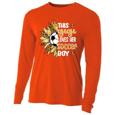 This Gigi Loves Her Soccer Boy Soccer Player Grandma Gigi Cool Gift Cooling Performance Long Sleeve Crew