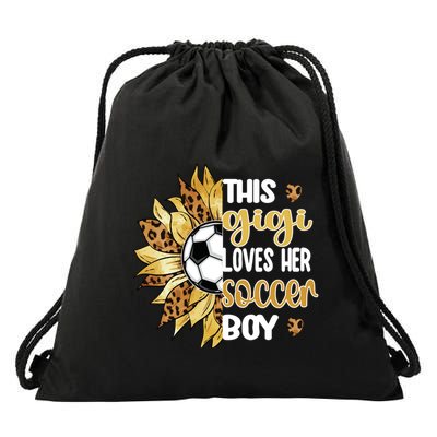 This Gigi Loves Her Soccer Boy Soccer Player Grandma Gigi Cool Gift Drawstring Bag