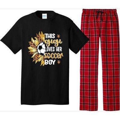 This Gigi Loves Her Soccer Boy Soccer Player Grandma Gigi Cool Gift Pajama Set