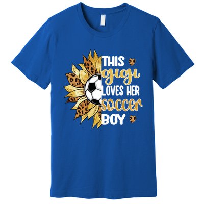 This Gigi Loves Her Soccer Boy Soccer Player Grandma Gigi Cool Gift Premium T-Shirt