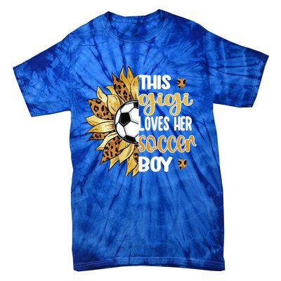 This Gigi Loves Her Soccer Boy Soccer Player Grandma Gigi Cool Gift Tie-Dye T-Shirt