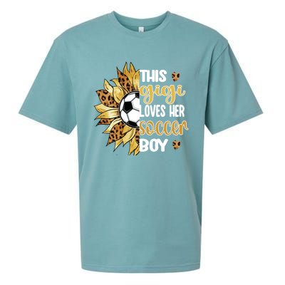 This Gigi Loves Her Soccer Boy Soccer Player Grandma Gigi Cool Gift Sueded Cloud Jersey T-Shirt