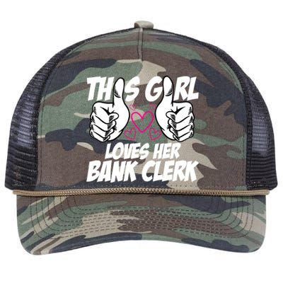 This Girl Loves Her Bank Clerk Banking Finance Bookkeeper Funny Gift Retro Rope Trucker Hat Cap