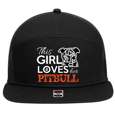 This Girl Love Her Pitbull 7 Panel Mesh Trucker Snapback Hat