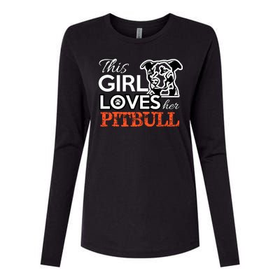 This Girl Love Her Pitbull Womens Cotton Relaxed Long Sleeve T-Shirt