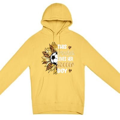 This Grandma Loves Her Soccer Boy Soccer Player Grandmother Gift Premium Pullover Hoodie