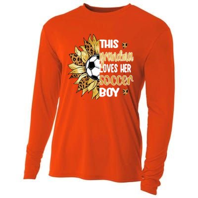 This Grandma Loves Her Soccer Boy Soccer Player Grandmother Gift Cooling Performance Long Sleeve Crew