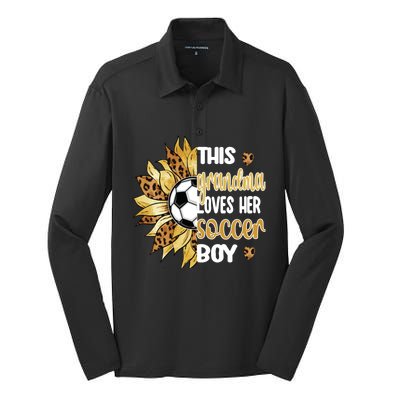 This Grandma Loves Her Soccer Boy Soccer Player Grandmother Gift Silk Touch Performance Long Sleeve Polo