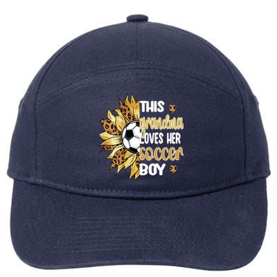 This Grandma Loves Her Soccer Boy Soccer Player Grandmother Gift 7-Panel Snapback Hat