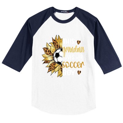 This Grandma Loves Her Soccer Boy Soccer Player Grandmother Gift Baseball Sleeve Shirt