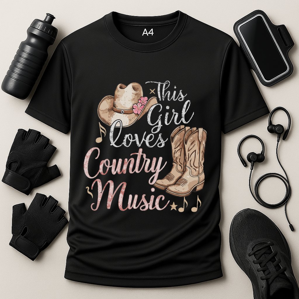 This Girl Loves Country Music Cooling Performance Crew T-Shirt
