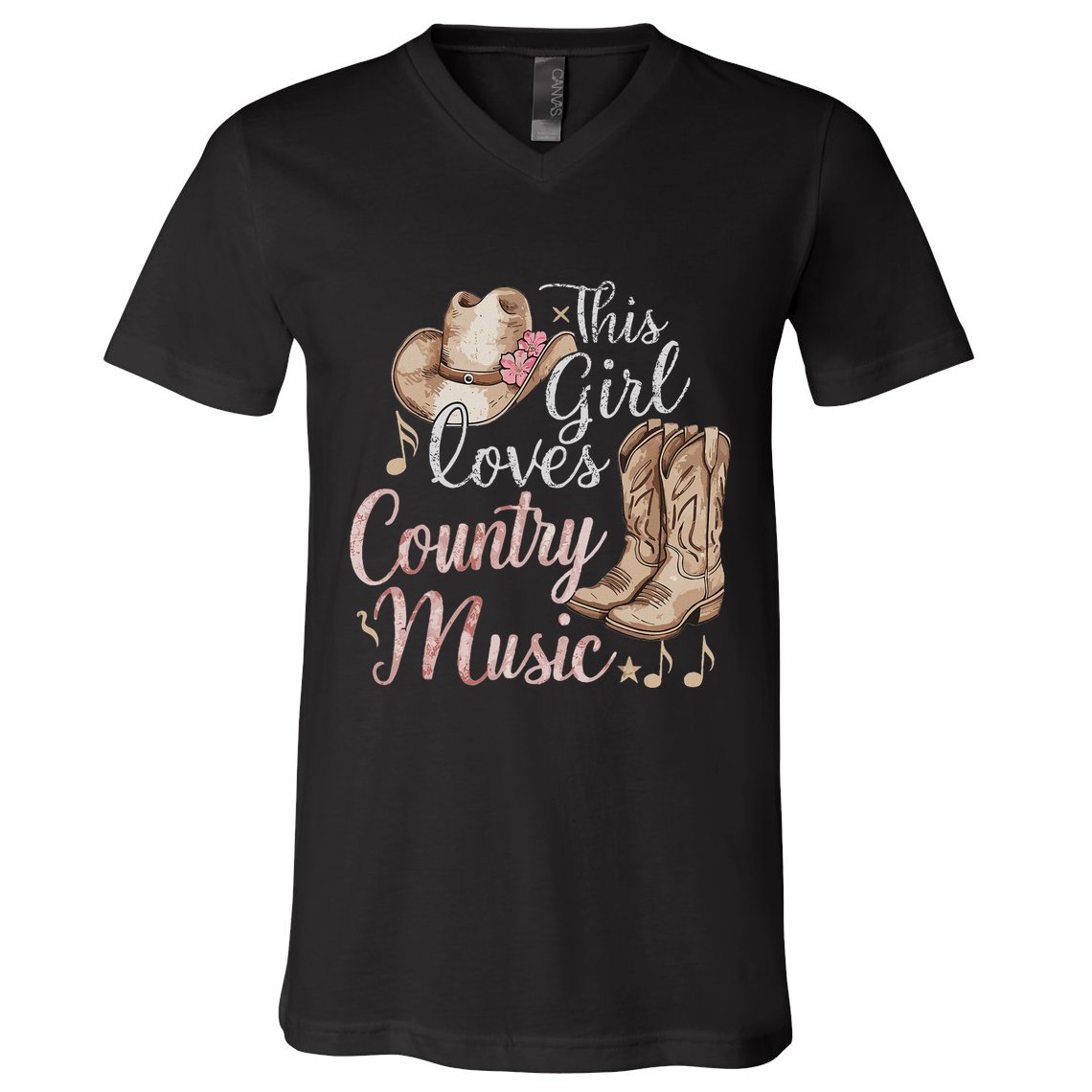This Girl Loves Country Music V-Neck T-Shirt