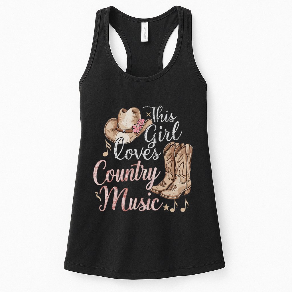 This Girl Loves Country Music Womens Tank Top