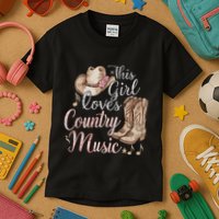 This Girl Loves Country Music Kids T-Shirt