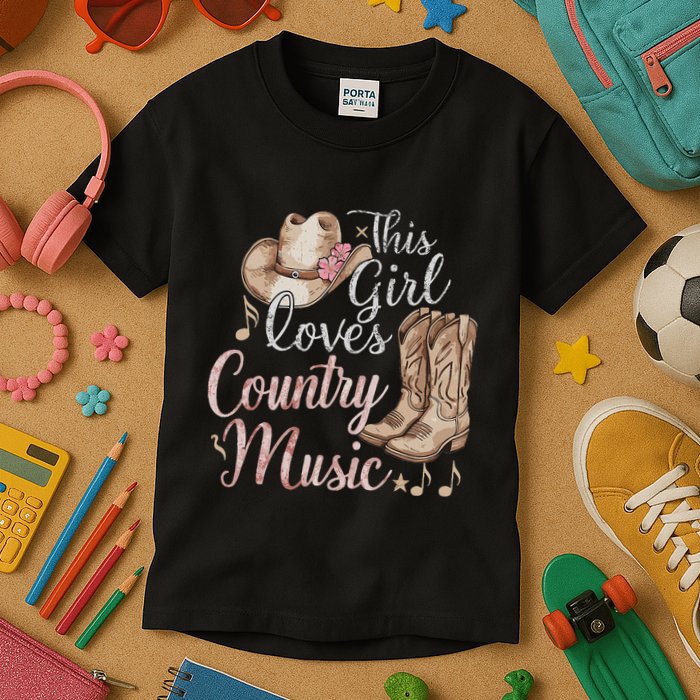 This Girl Loves Country Music Kids T-Shirt