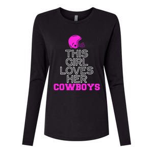 This Girl Loves Her Cowboys Cute Texas Womens Cotton Relaxed Long Sleeve T-Shirt