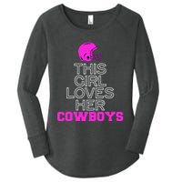 This Girl Loves Her Cowboys Cute Texas Women's Perfect Tri Tunic Long Sleeve Shirt