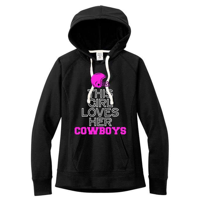 This Girl Loves Her Cowboys Cute Texas Women's Fleece Hoodie