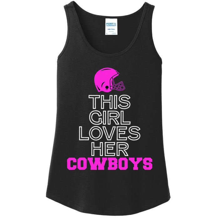 This Girl Loves Her Cowboys Cute Texas Ladies Essential Tank