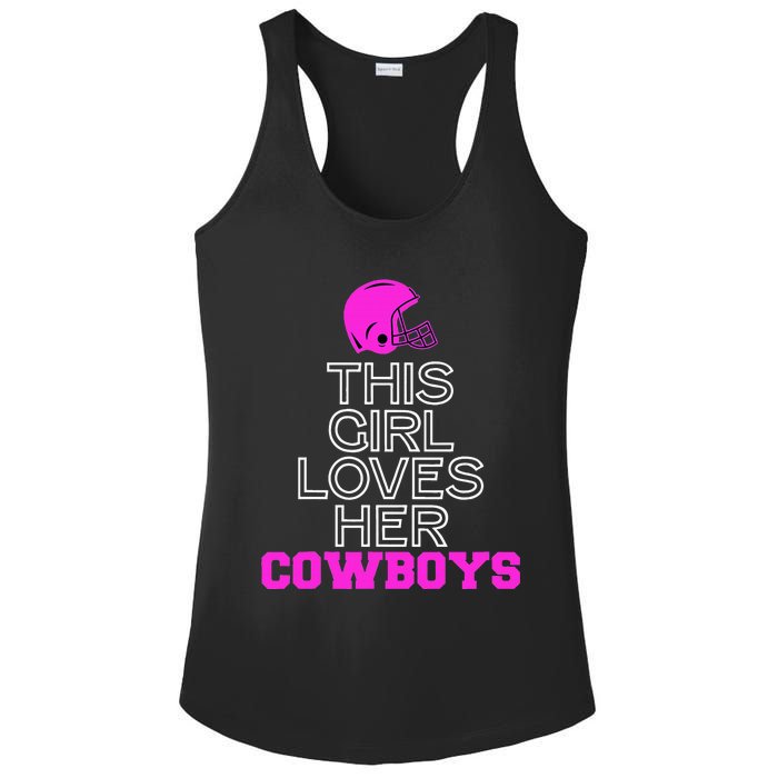 This Girl Loves Her Cowboys Cute Texas Ladies PosiCharge Competitor Racerback Tank