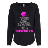 This Girl Loves Her Cowboys Cute Texas Womens California Wash Sweatshirt