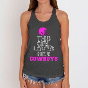 This Girl Loves Her Cowboys Cute Texas Women's Knotted Racerback Tank