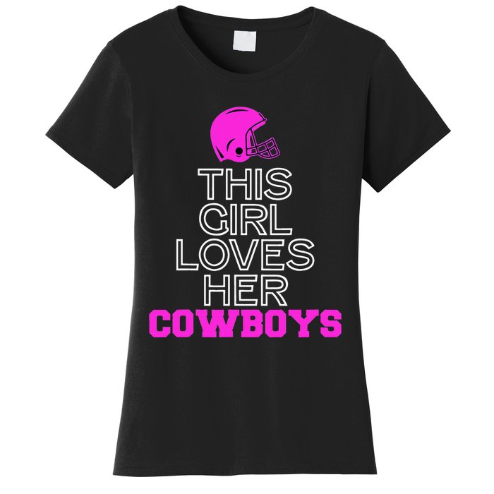 This Girl Loves Her Cowboys Cute Texas Women's T-Shirt