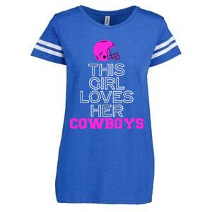 This Girl Loves Her Cowboys Cute Texas Enza Ladies Jersey Football T-Shirt