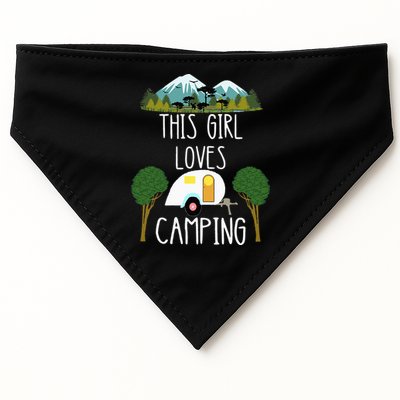This Girl Loves Camping RV Teardrop Trailer Camper Caravan USA-Made Doggie Bandana