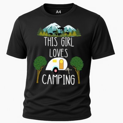 This Girl Loves Camping RV Teardrop Trailer Camper Caravan Performance Shirt