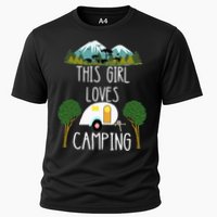 This Girl Loves Camping RV Teardrop Trailer Camper Caravan Cooling Performance Crew T-Shirt
