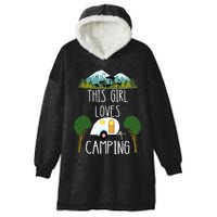 This Girl Loves Camping RV Teardrop Trailer Camper Caravan Hooded Wearable Blanket