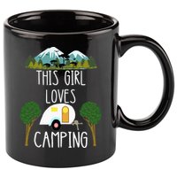 This Girl Loves Camping RV Teardrop Trailer Camper Caravan 11oz C Handle Ceramic Mug