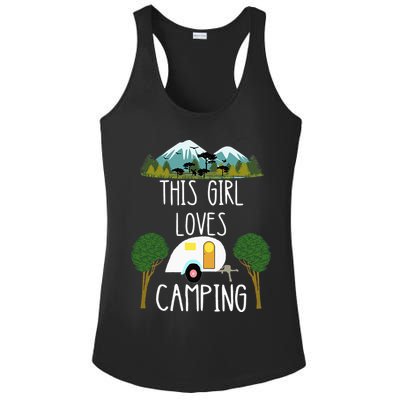 This Girl Loves Camping RV Teardrop Trailer Camper Caravan Ladies PosiCharge Competitor Racerback Tank