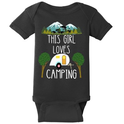 This Girl Loves Camping RV Teardrop Trailer Camper Caravan Baby Bodysuit
