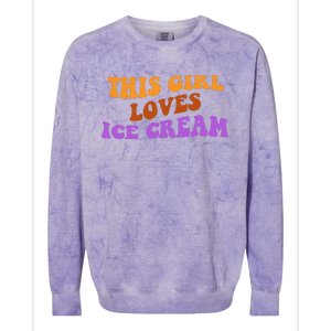 This Girl Loves Ice Cream Retro Cute Colorblast Crewneck Sweatshirt