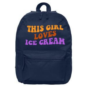 This Girl Loves Ice Cream Retro Cute 16 in Basic Backpack