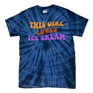 This Girl Loves Ice Cream Retro Cute Tie-Dye T-Shirt