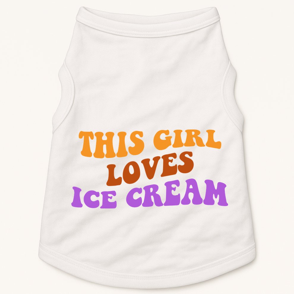 This Girl Loves Ice Cream Retro Cute Doggie Tank