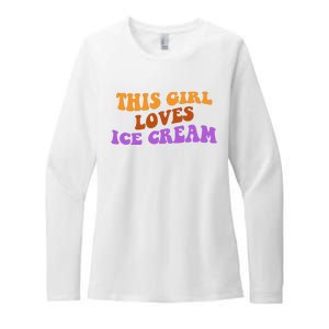 This Girl Loves Ice Cream Retro Cute Womens CVC Long Sleeve Shirt