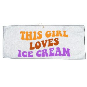 This Girl Loves Ice Cream Retro Cute Large Microfiber Waffle Golf Towel