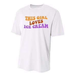 This Girl Loves Ice Cream Retro Cute Performance Sprint T-Shirt