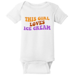 This Girl Loves Ice Cream Retro Cute Baby Bodysuit